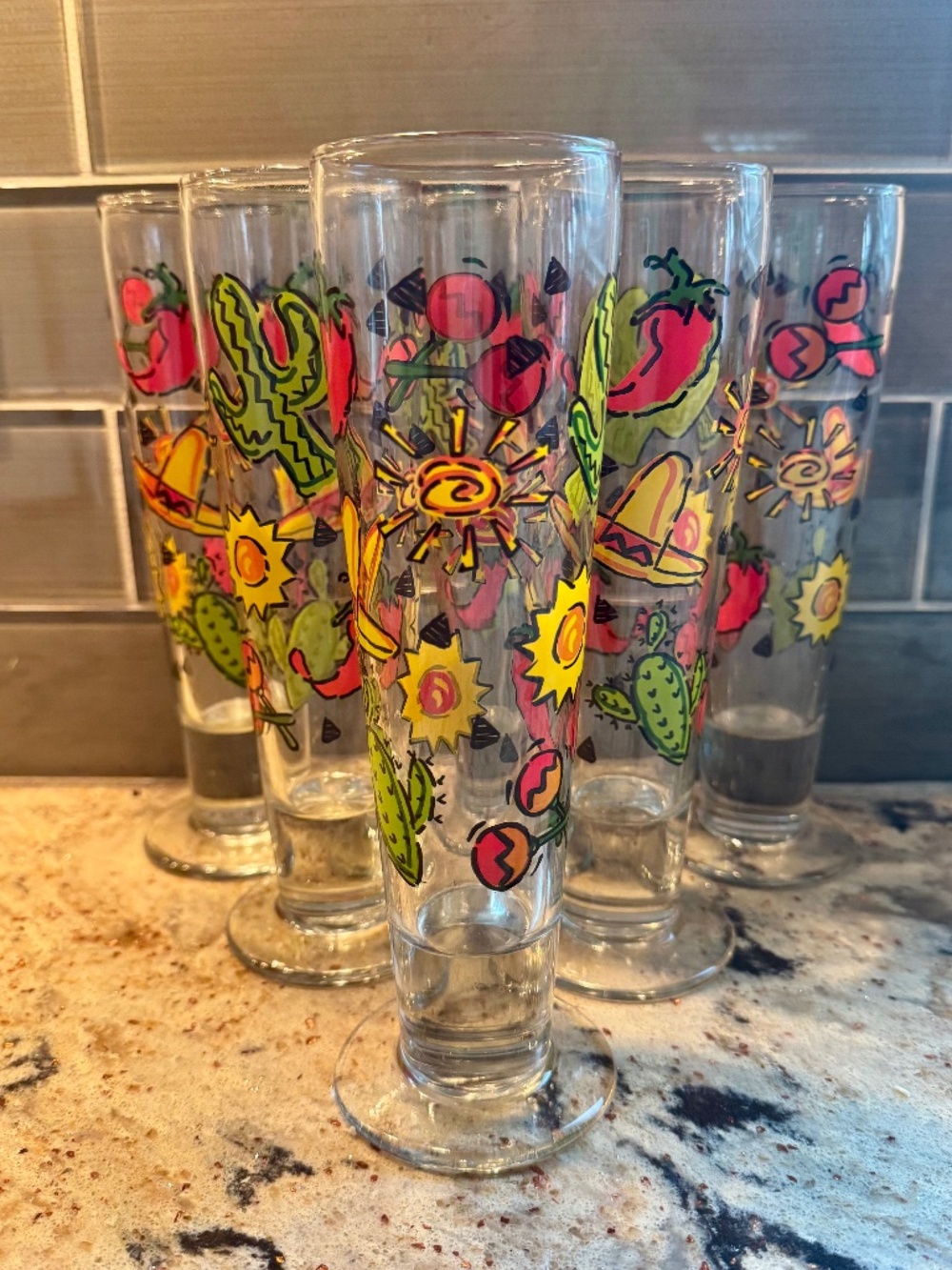 Set of 6 Libbey Southwestern beer / cocktail glasses